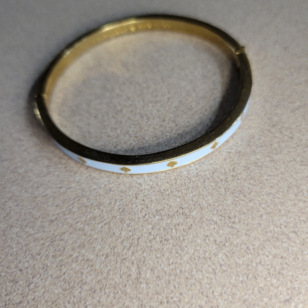 Kate Spade Spot The Spade Bangle Bracelet Baby Blue Enamel and Gold Tone OS